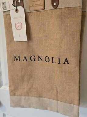 Magnolia Market Tote New with Tags Burlap Canvas Bag